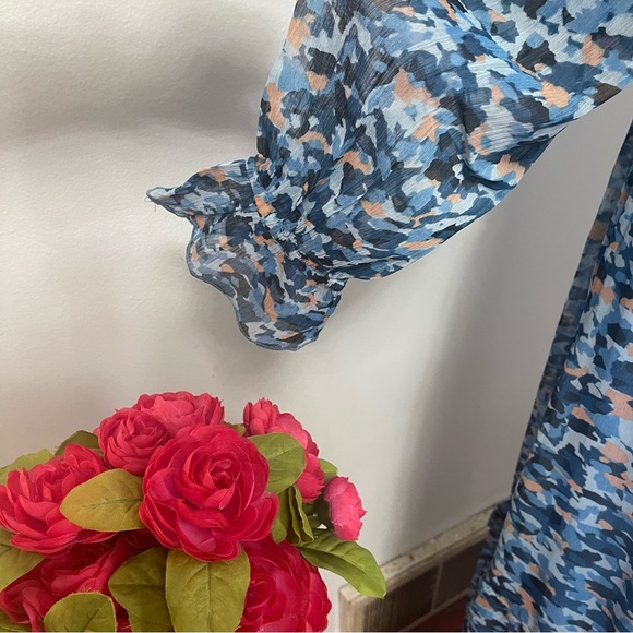 Raga Neela Long Sleeve Maxi Dress In Light Multi Blue- New With Tag- Reemoly - Picture 10 of 14